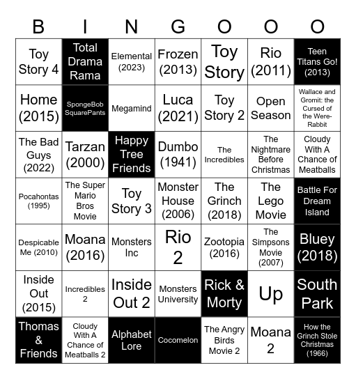 1 Second of Every from 49 Random MomentMoment Bingo Card