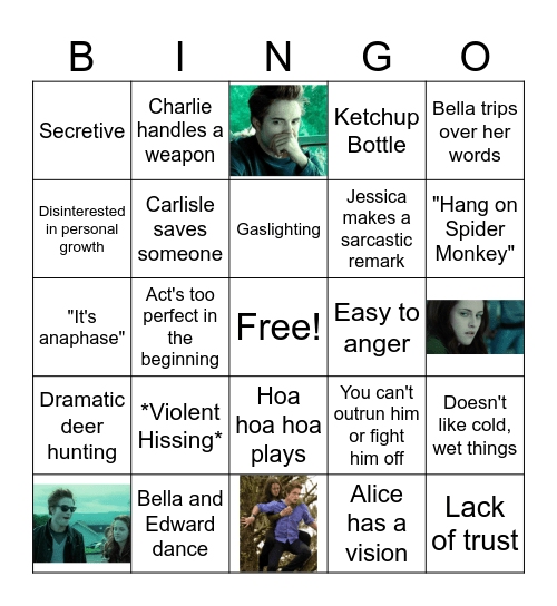 Twilight/Toxic Boyfriend Bingo! Bingo Card