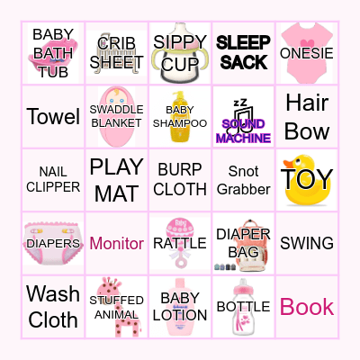 GIRL SHOWER Bingo Card