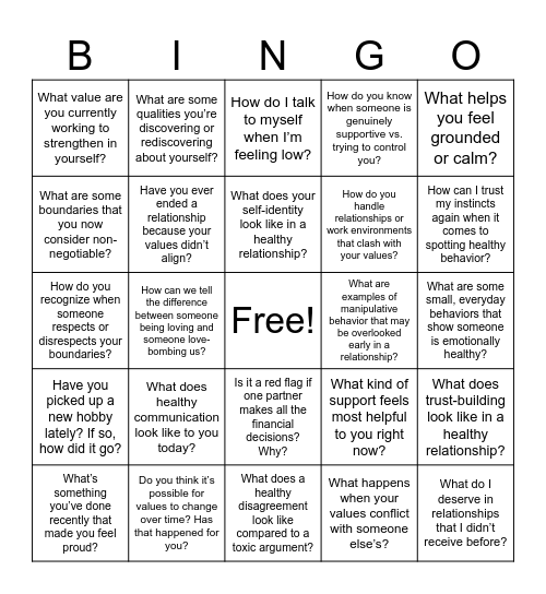 SCF Bingo Card