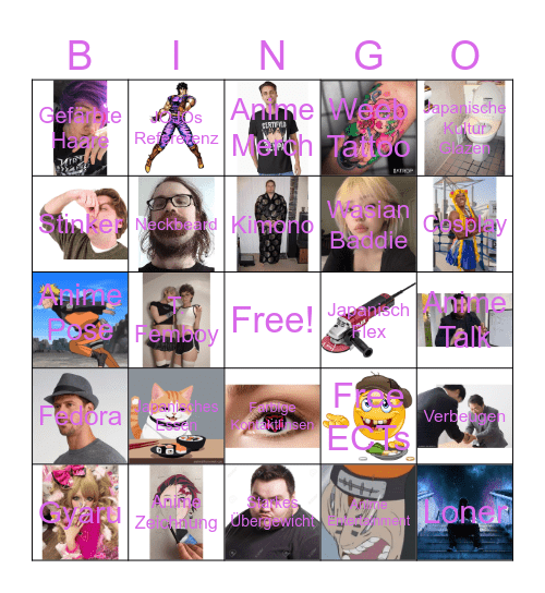 Japanisch Bingo Card