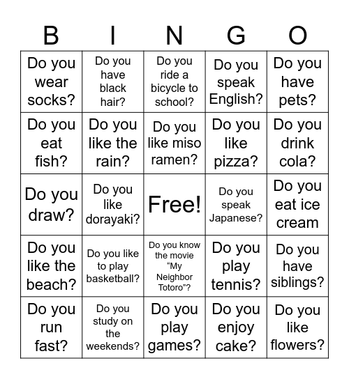 Do You Bingo Card