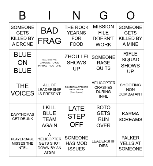 4RB BINGO Card