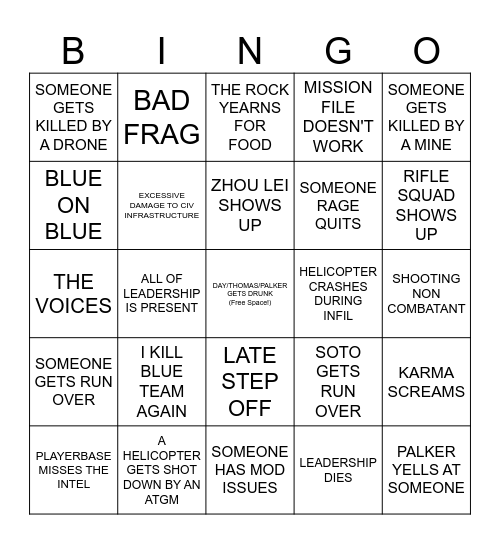 4RB BINGO Card