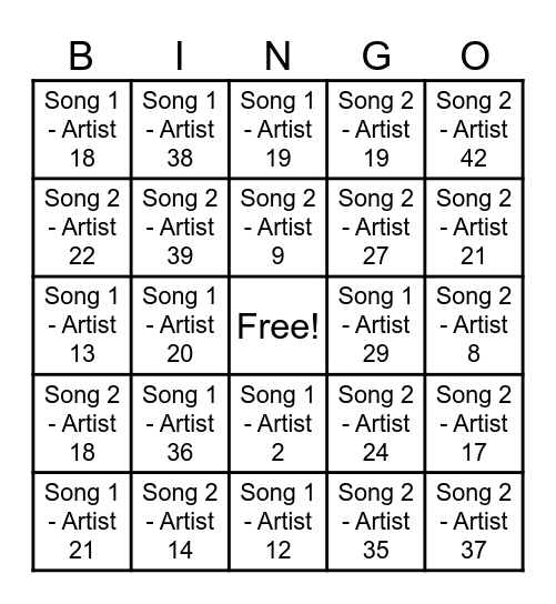 Zeta Amicae R & B Bingo Card