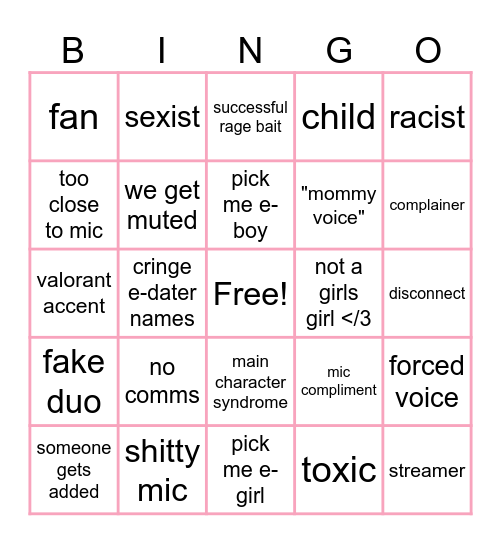 valorant Bingo Card