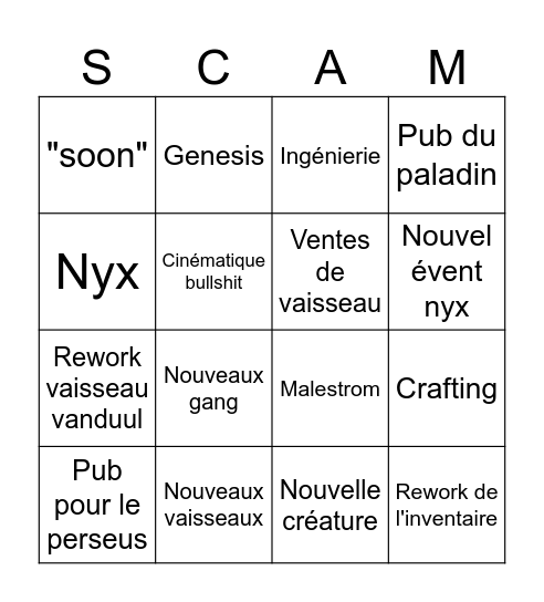 Scam bingo citizen Bingo Card