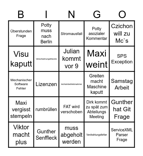 OK Bullshit BINGO Card
