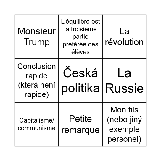 Thierry bingo Card