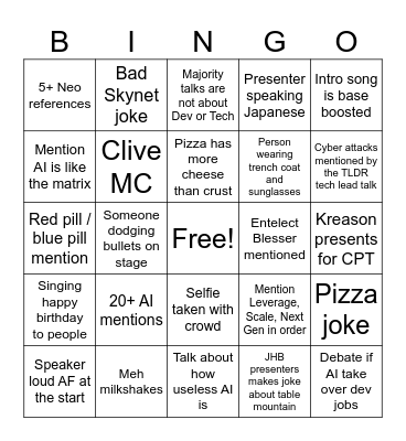DevDay Bingo! Bingo Card