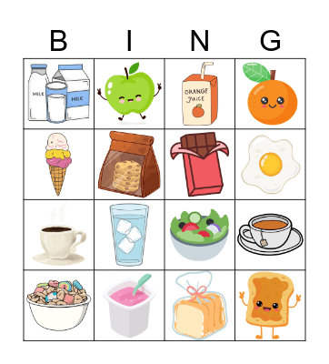 Comida Bingo Card
