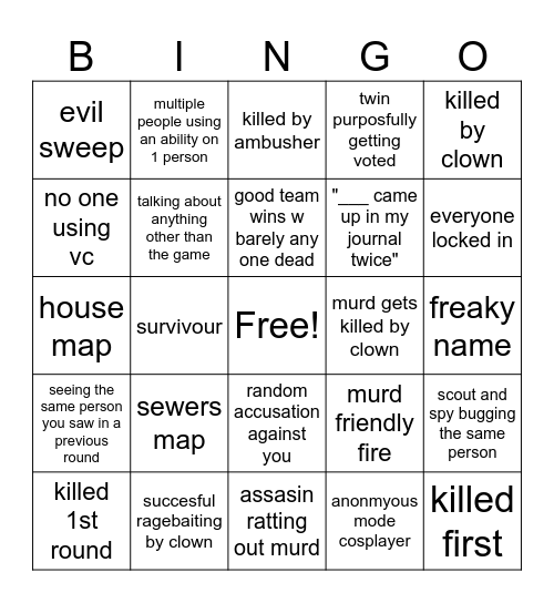 Montells roblox flicker bingo! Bingo Card