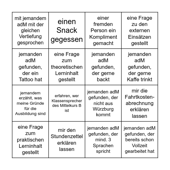 Bingo Card