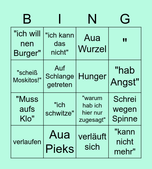 7 vs wild Bingo Card