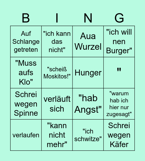 7 vs wild Bingo Card