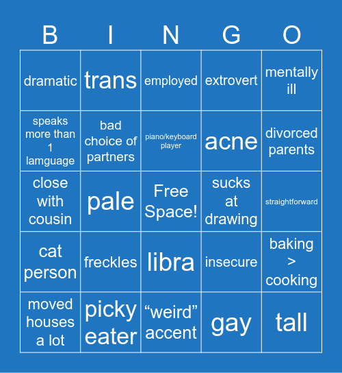 NOAH Bingo Card