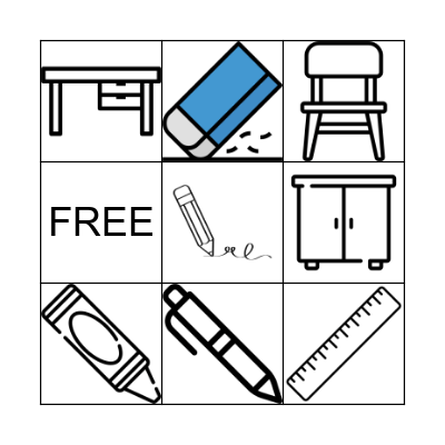 SCHOOL SUPLIES Bingo Card