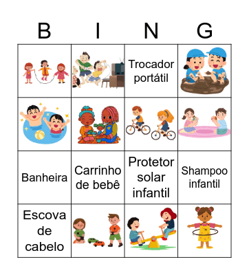 Dia das crianças Bingo Card