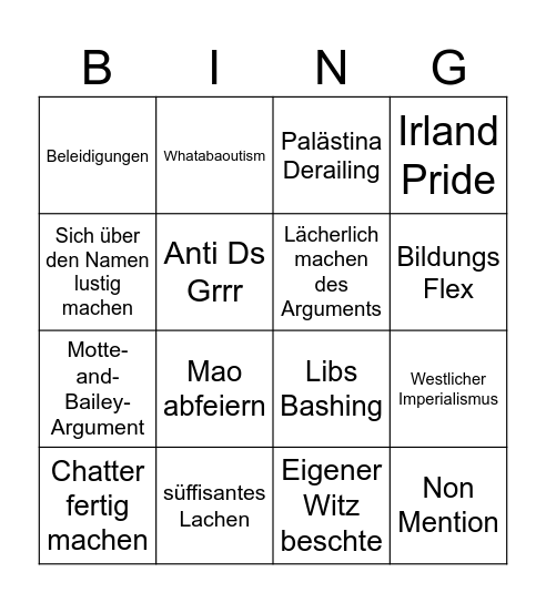 Rote Sonne Bingo Card