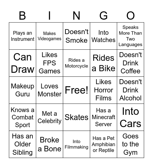 Grads 2025 Bingo Card