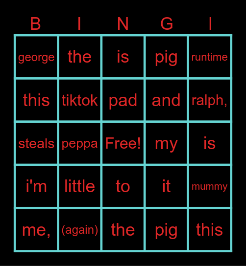 bingled Bingo Card