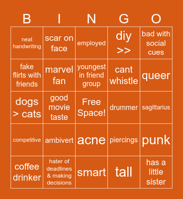 MILES Bingo Card