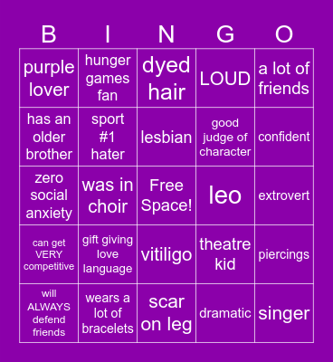 ZARA Bingo Card