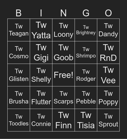 DW Twisted Bingo Card