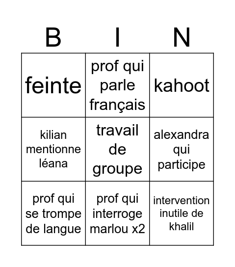 project management Bingo Card