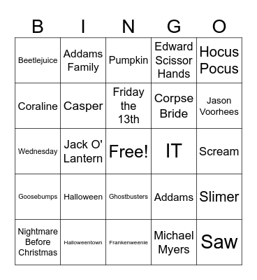 Halloween Trivia Bingo Card
