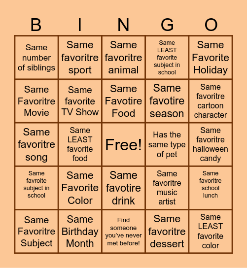 Buddy Binfo! Bingo Card