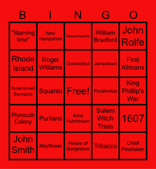 Social Studies Bingo Card