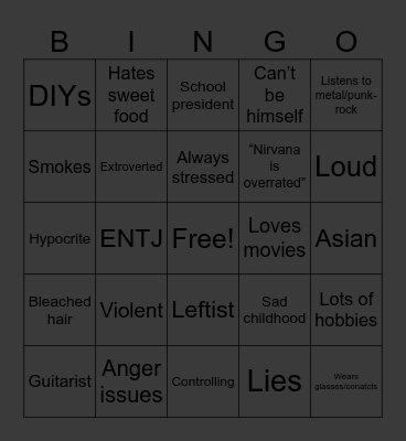 Kris Bingo Card