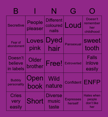 Valerie Bingo Card