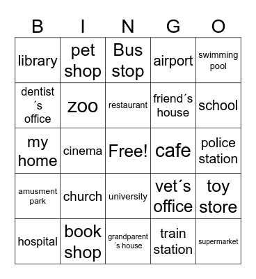 In the City Bingo Card