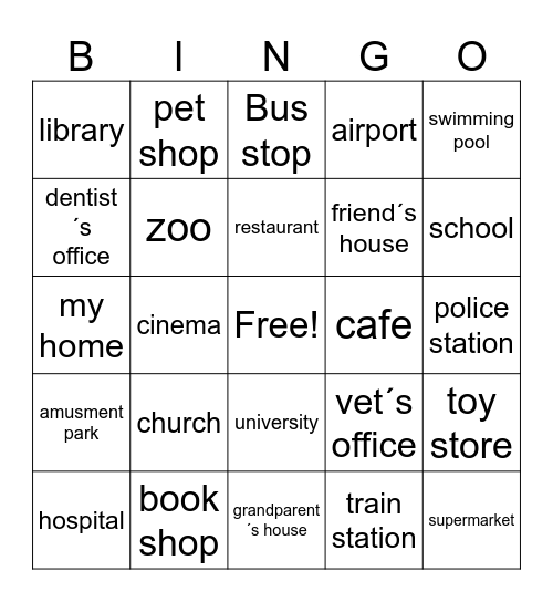 In the City Bingo Card