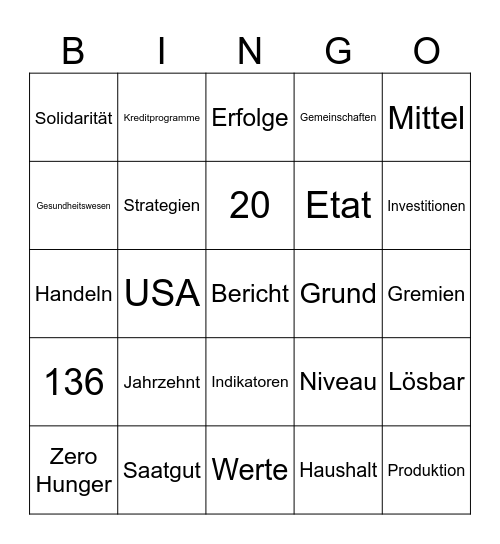 GHI Launch Bingo Card