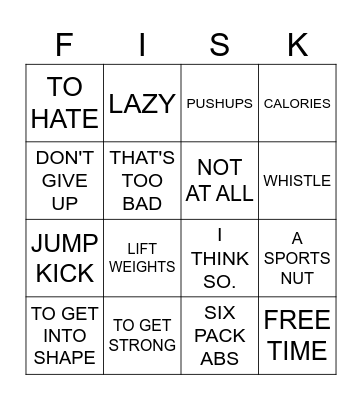ESS 1 Bingo Card