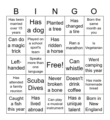 Fall Fest Bingo Card