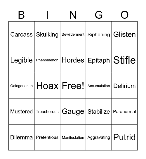 IRL Bingo Card