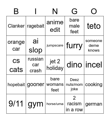 demingo 0810 Bingo Card