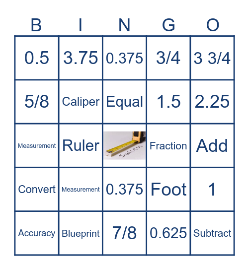 Shop Math BINGO Card