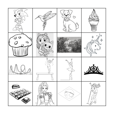 Olivia's Birthday Bingo Card