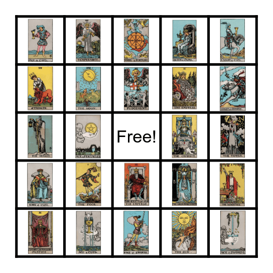 Tarot Card Bingo Card