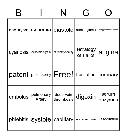 Chapter 11 Bingo Card