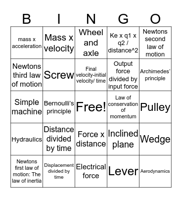 chapter 4 Bingo Card