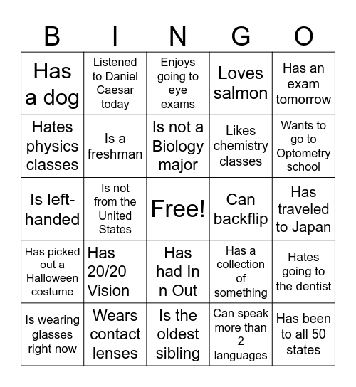 UMass POPS Bingo Card