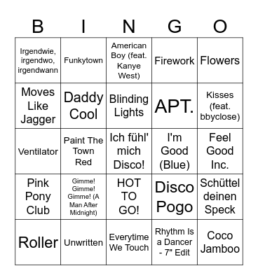 Disco-Bingo Card