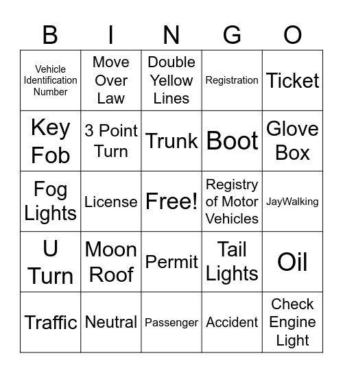 TRingo #38 Driving Range! Bingo Card