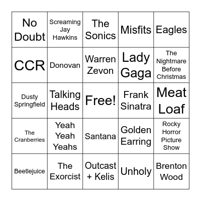Shadows & Screams Bingo Card
